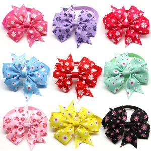 50-Piece Spring Pet Bow Tie Set